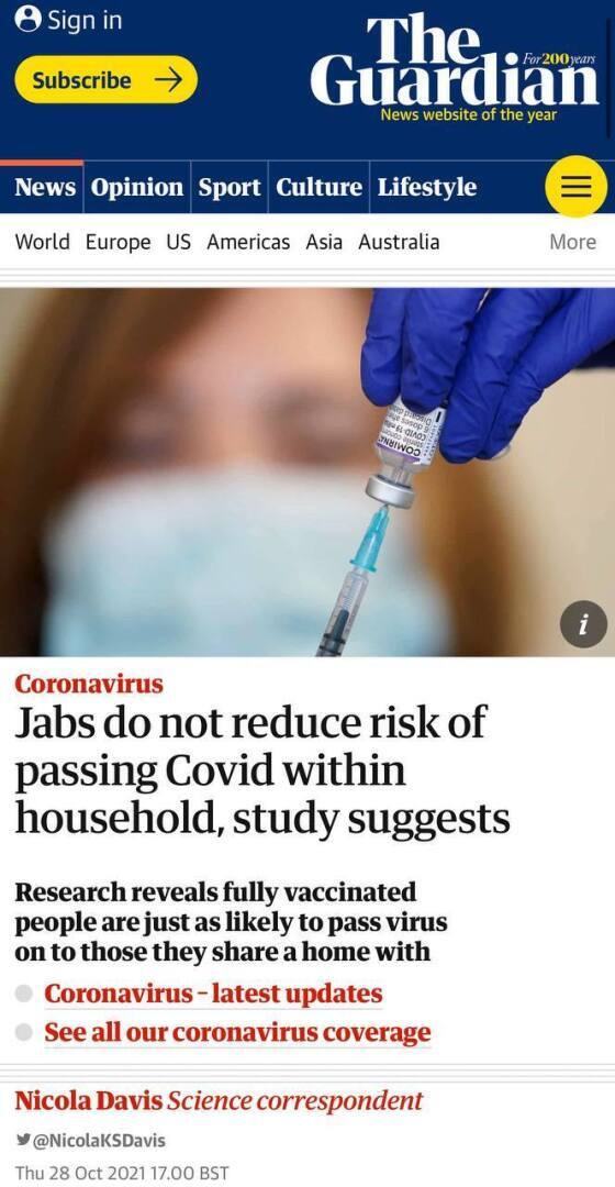 Привитые являются переносчиками и сами заболевают.Новости от Lancet