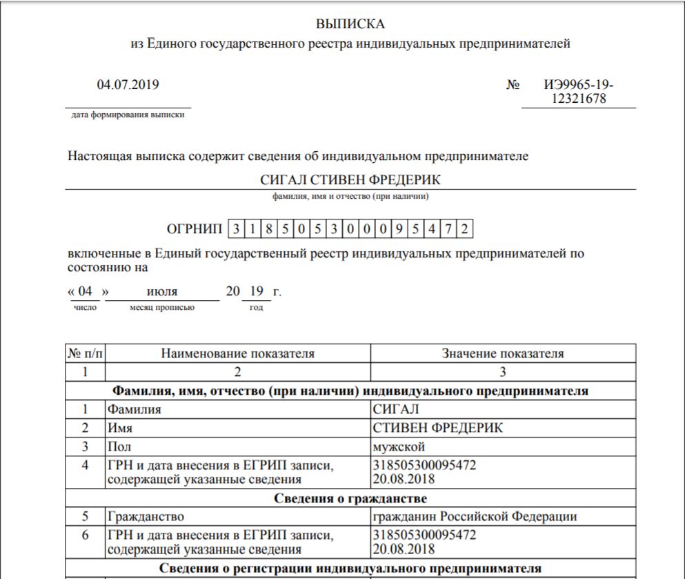 Сведения о государственной регистрации место регистрации. Выписка из единого госреестра юр лиц по ИНН.