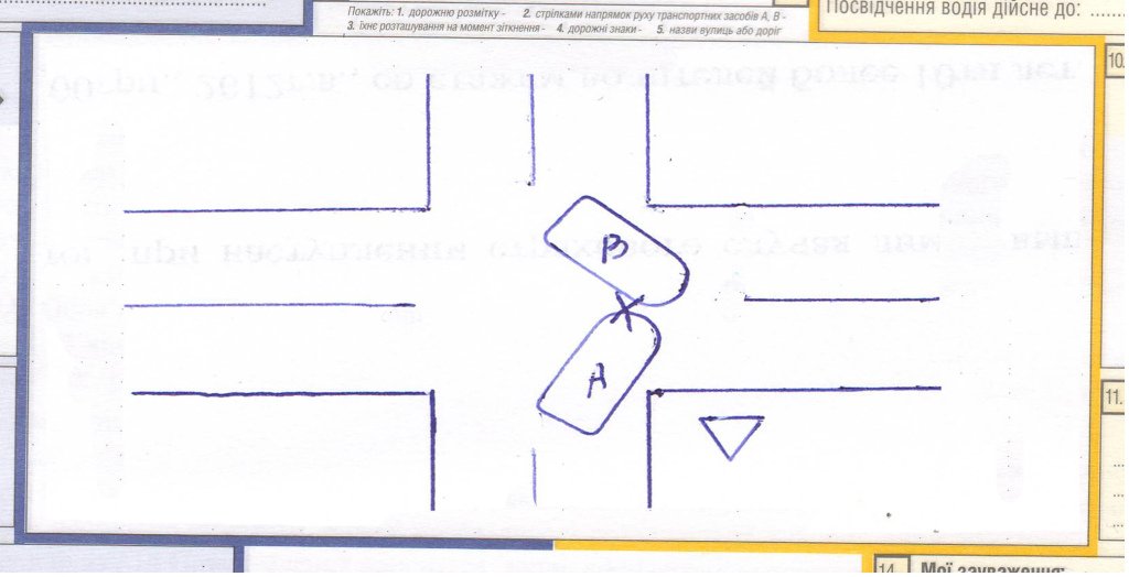 Как рисовать схему дтп в европротоколе на дороге