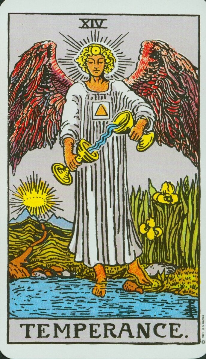 Умеренность уэйт. Temperance. Temperance таро. Tarot cards meaning. Temperance перевод.