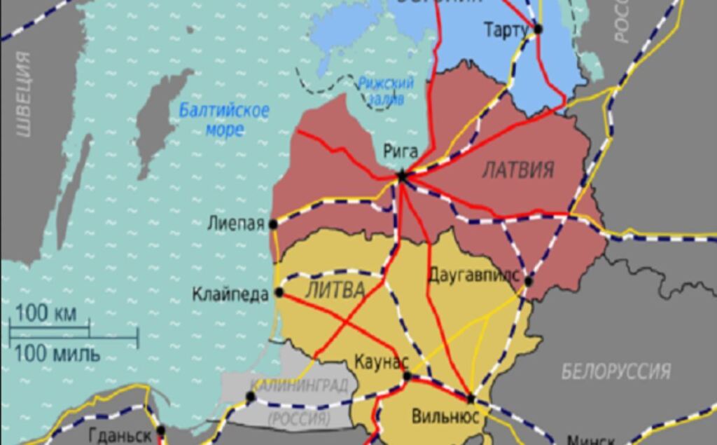 Карта прибалтики с городами на русском языке