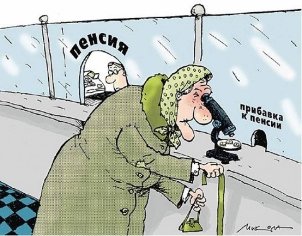 Нищенская пенсия карикатура