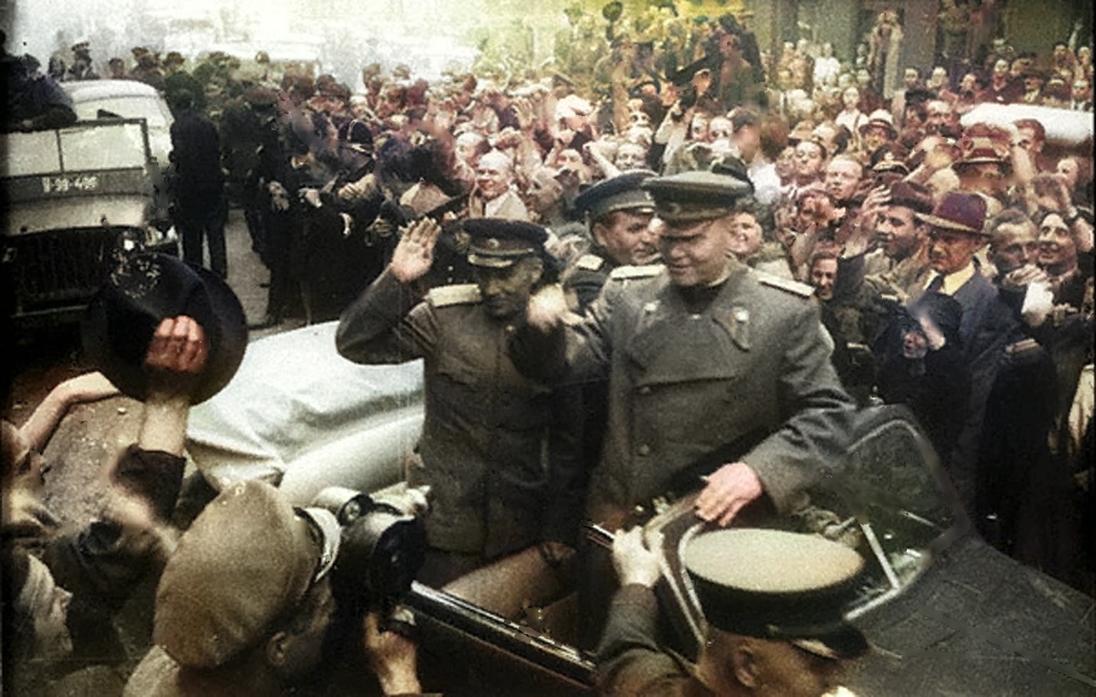 Конев в Праге 1945