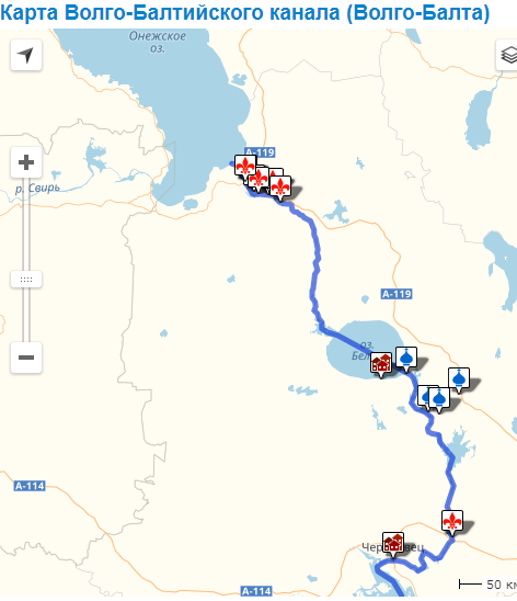 Волго балтийский канал карта