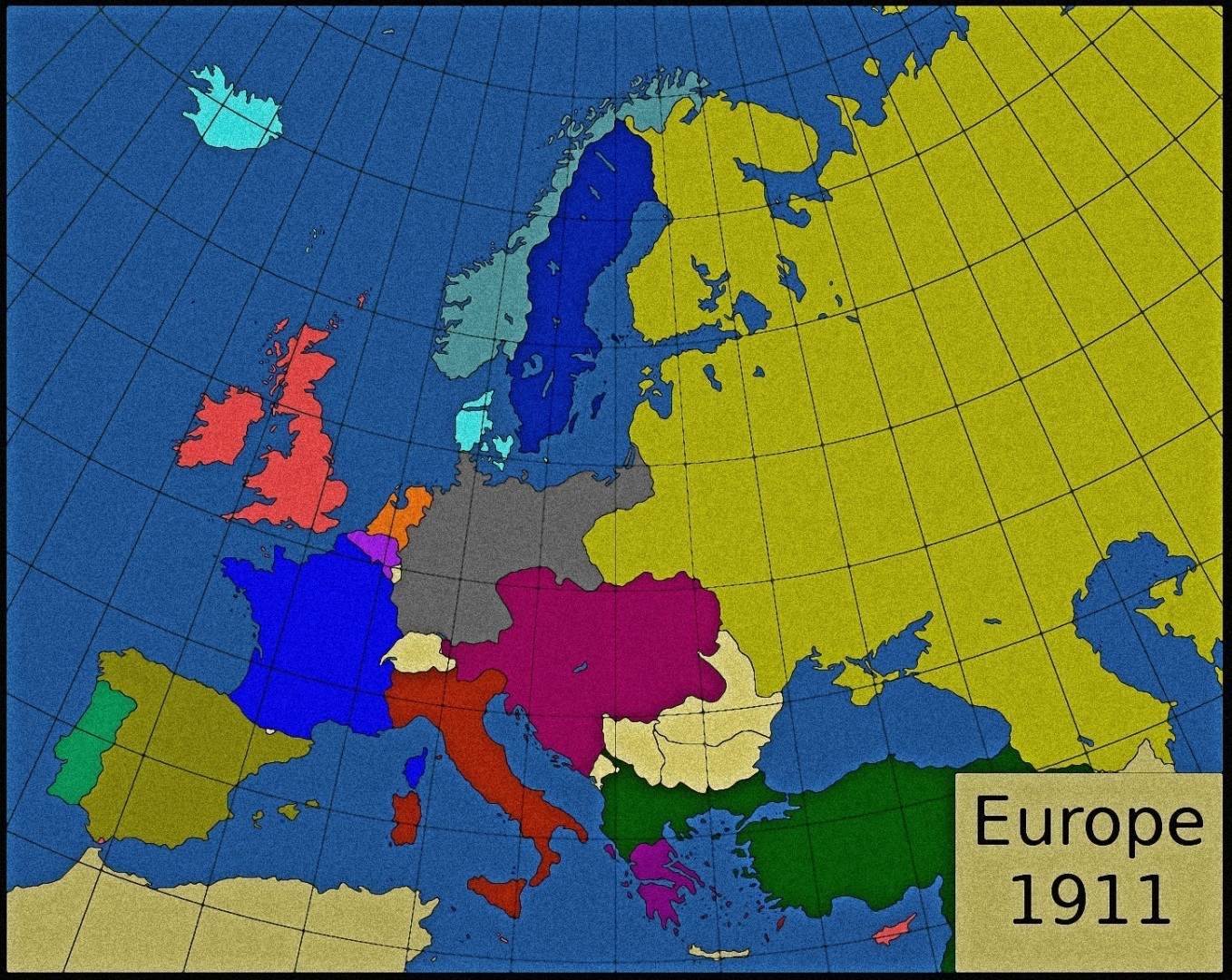 Карта мира в 1910 году