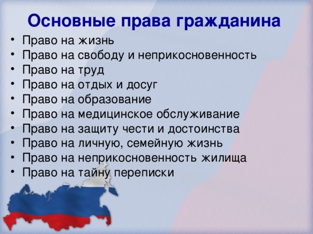 Права граждан россии презентация