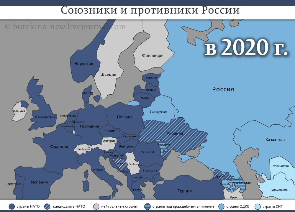 Карта друзей россии и врагов