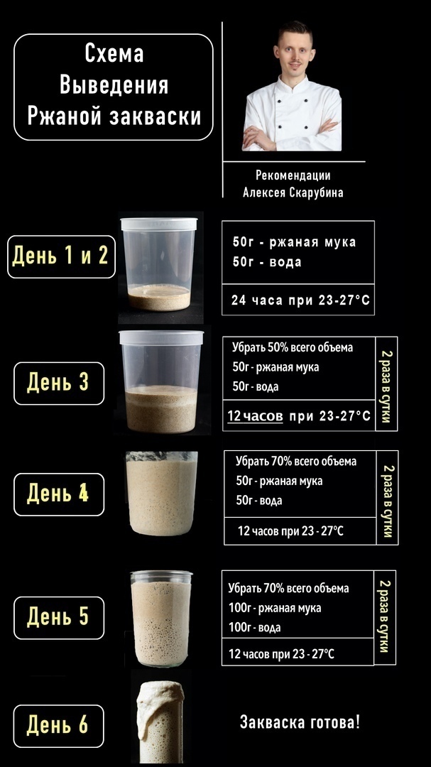 Как перекормить ржаную закваску в пшеничную схема аристова