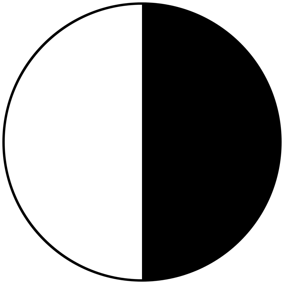 Черно белый круг. Круг наполовину черный наполовину белый. Кружок наполовину черный. Кружок черно белый. Половина