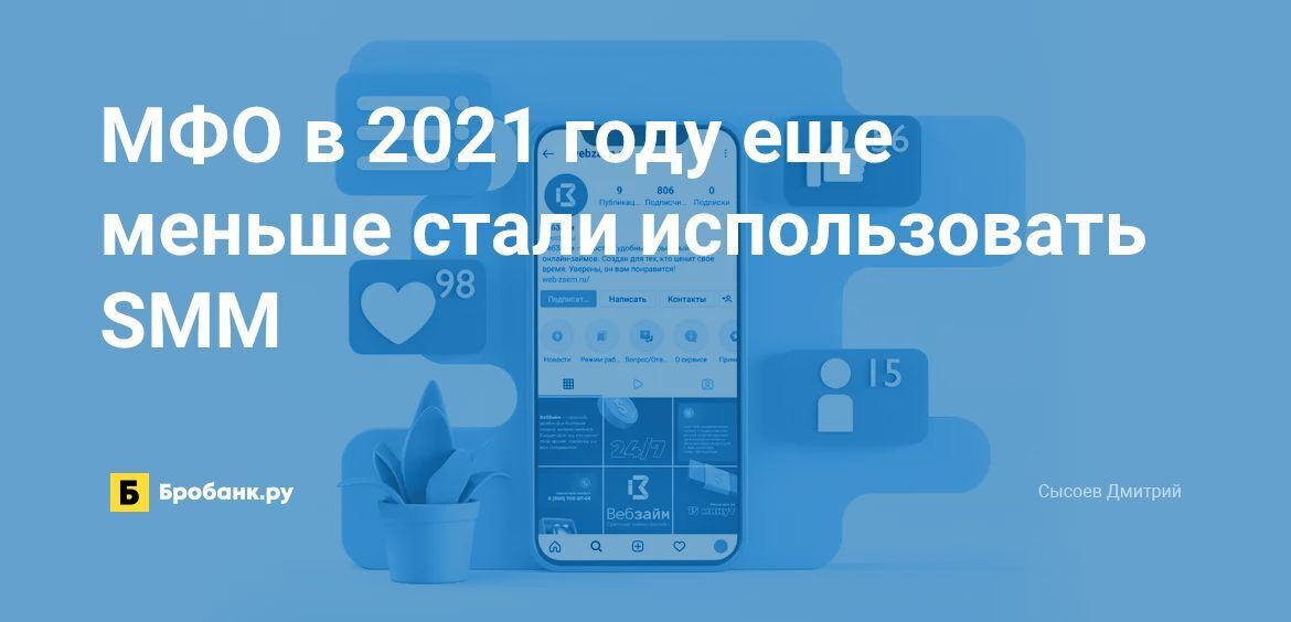 МФО в 2021 году еще меньше стали использовать SMM  Сысоев Дмитрий Борисович, 31 января 2022