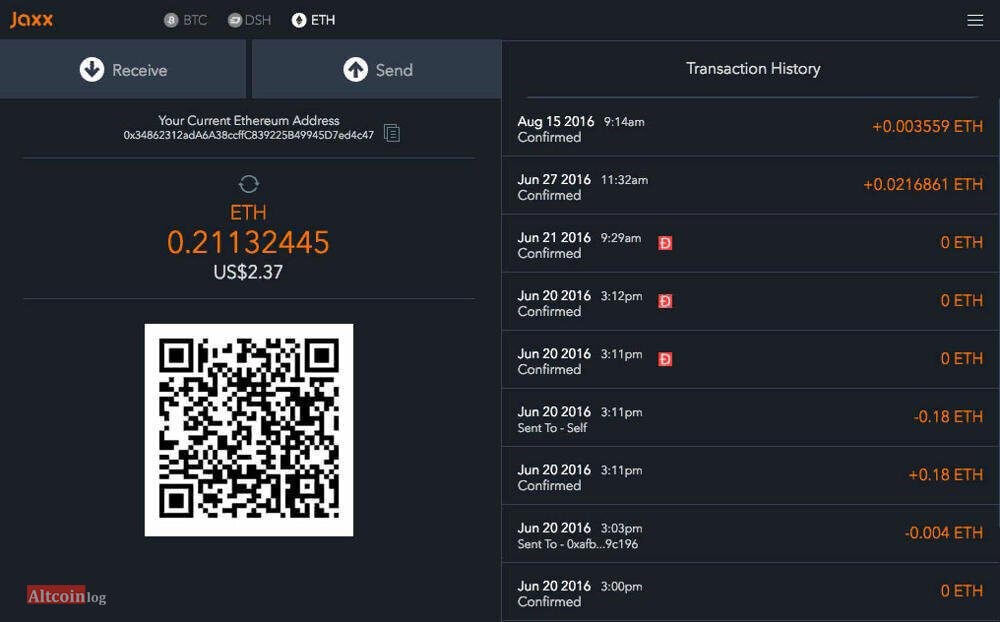 Send transaction. Jaxx. Кошелёк биткоина на андроид. Сидфразы для кошелбков криптовалют. Fr-one Jaxx (04-Sesame).