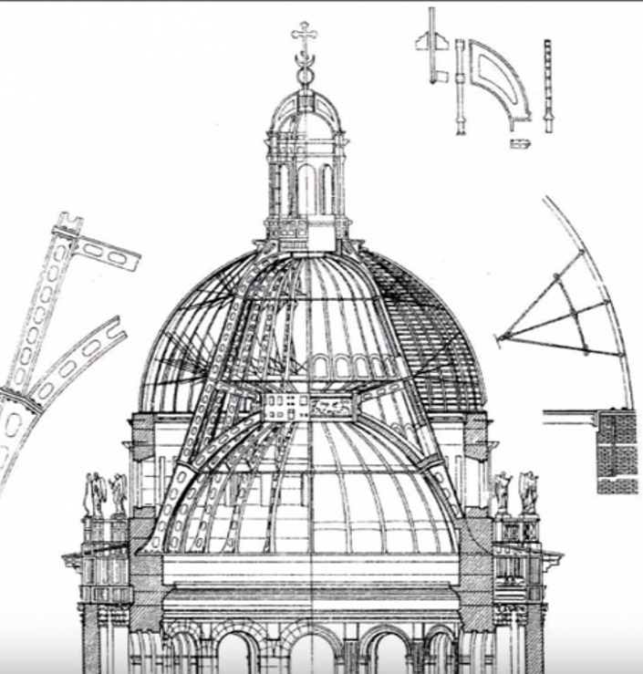 Петербург конструкция. Чертёж купола Исаакиевского собора. Схема купола Исаакиевского собора. Купол Исаакиевского собора конструкция. Купол Казанского собора конструкция.