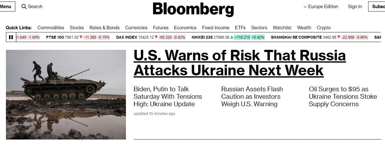 Bloomberg Russia Invades Ukraine
