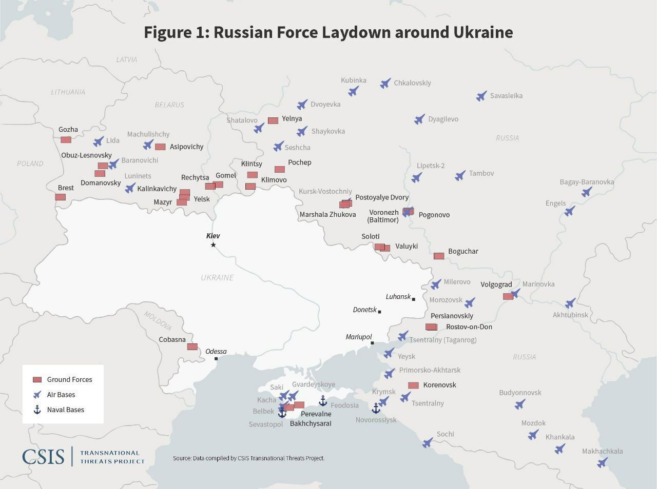 Карта дислокации российских войск