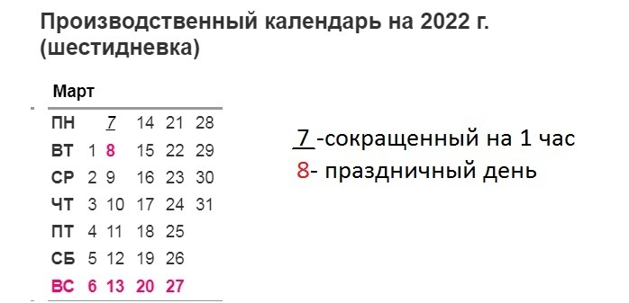 Как отдыхаем в марте: перенесут ли выходные дни, будет ли короткая неделя? Производственный календарь на март при 5 и 6-дневной неделе