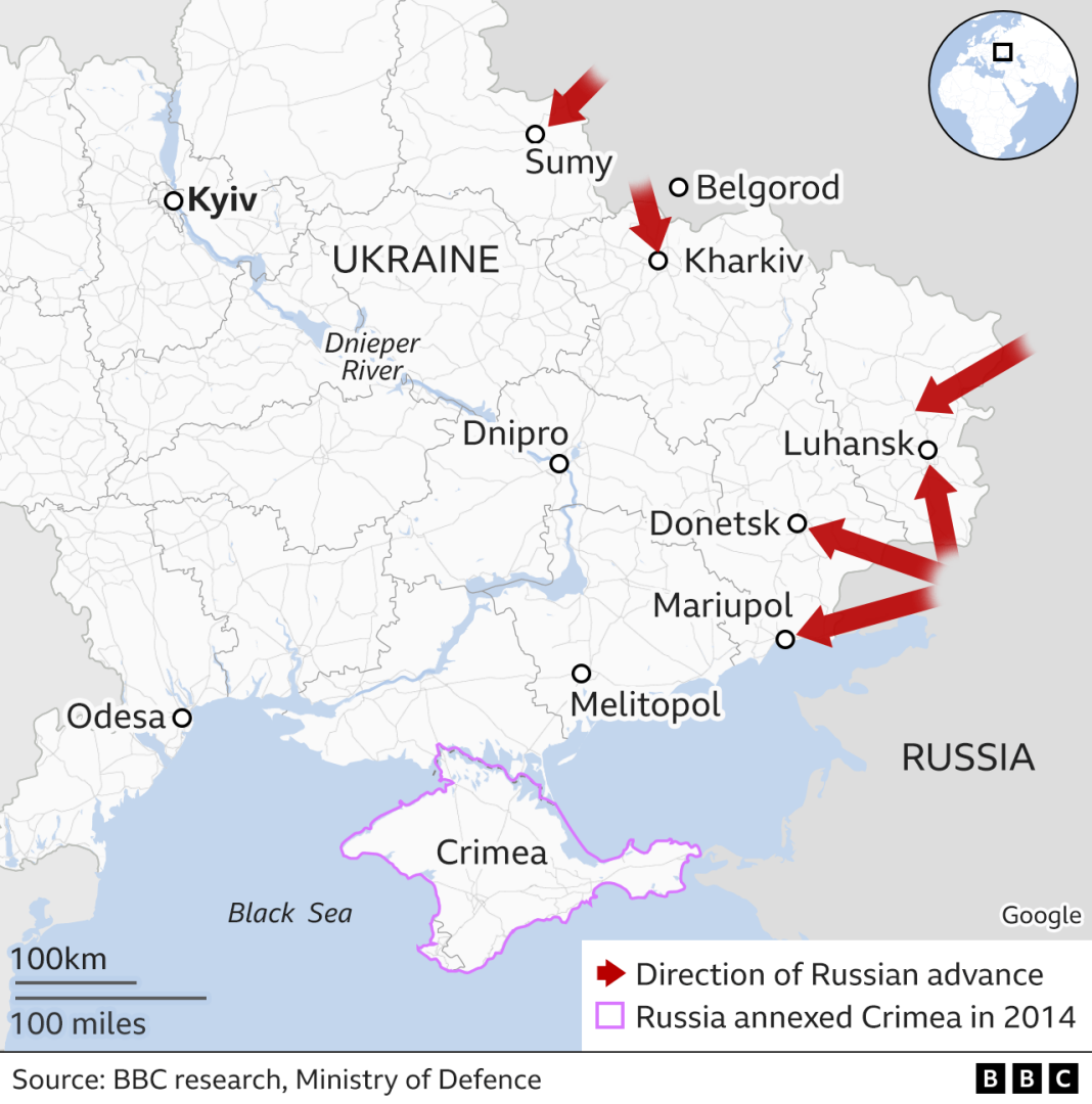 Мелитополь карта военных действий