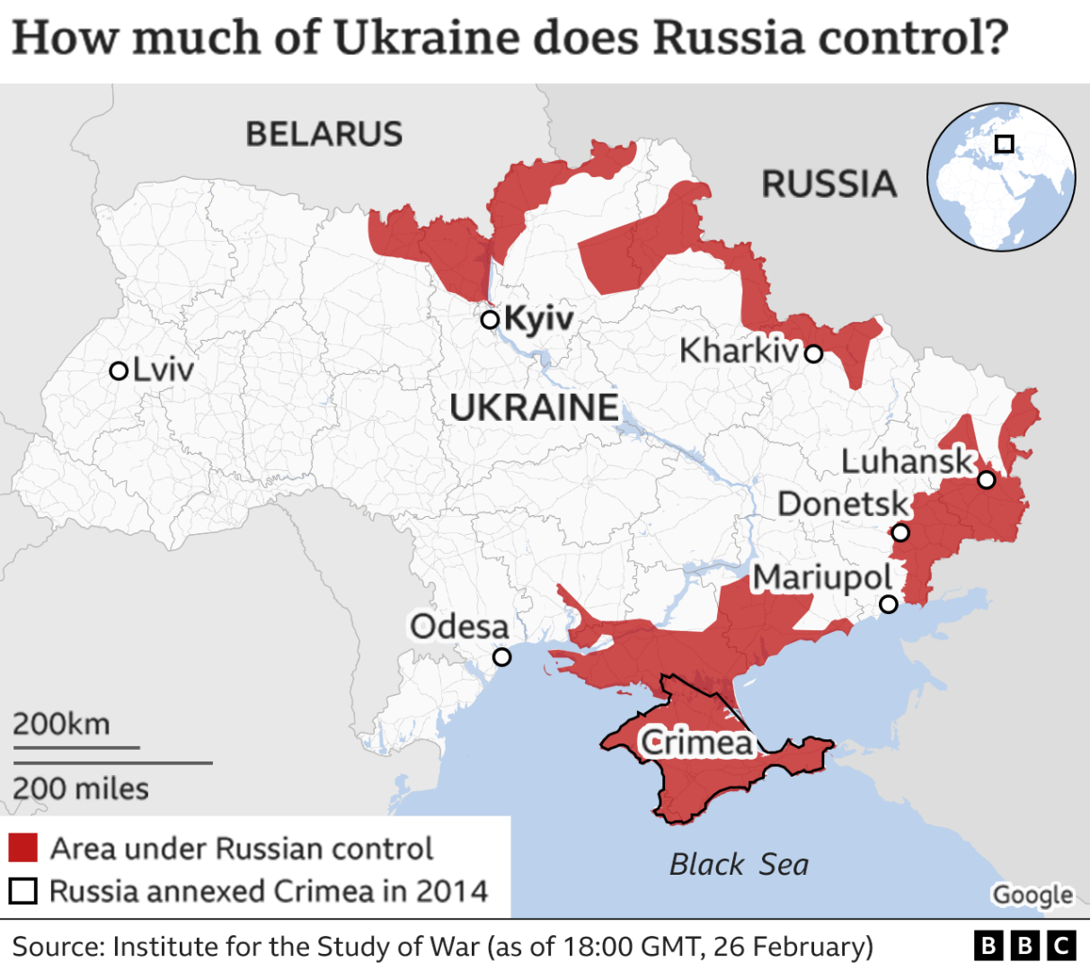 Карта российский войск на украине