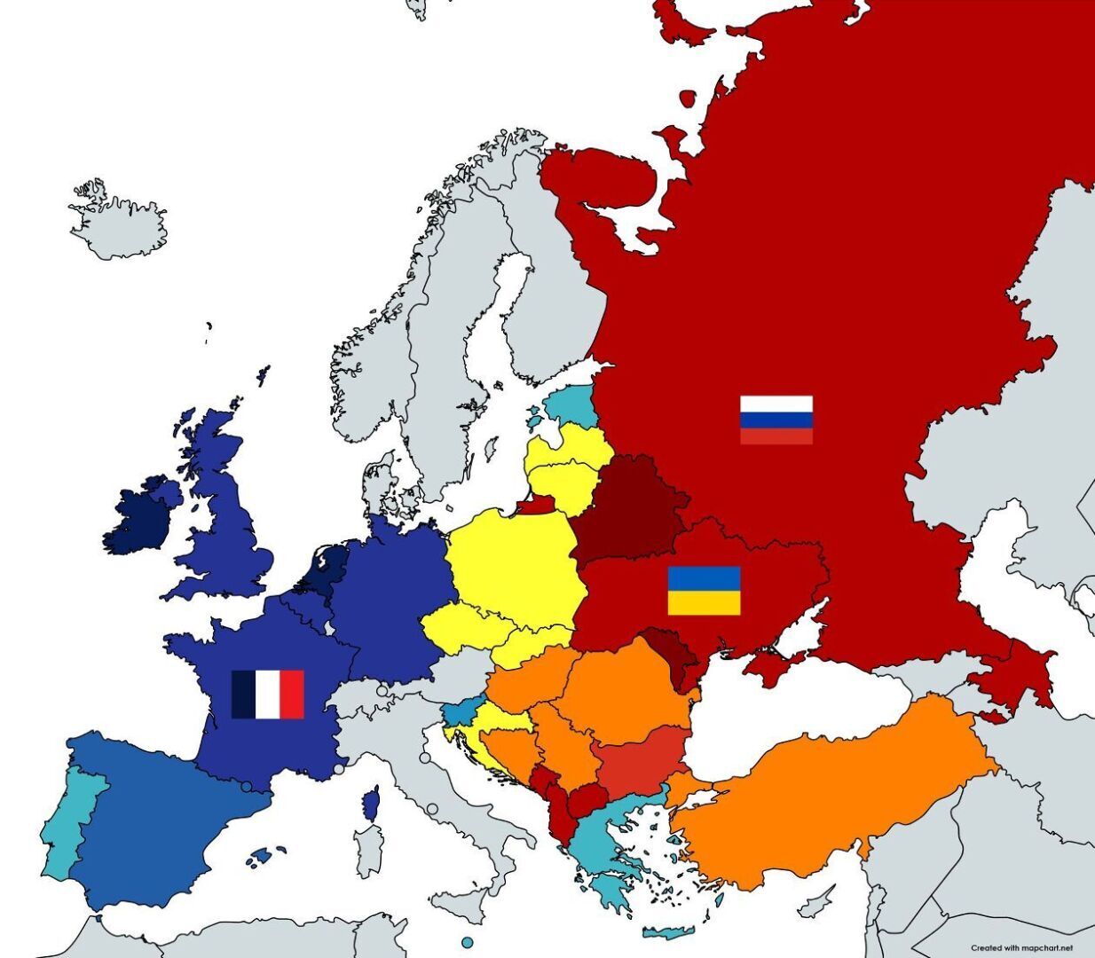 Карта европы 2022 года