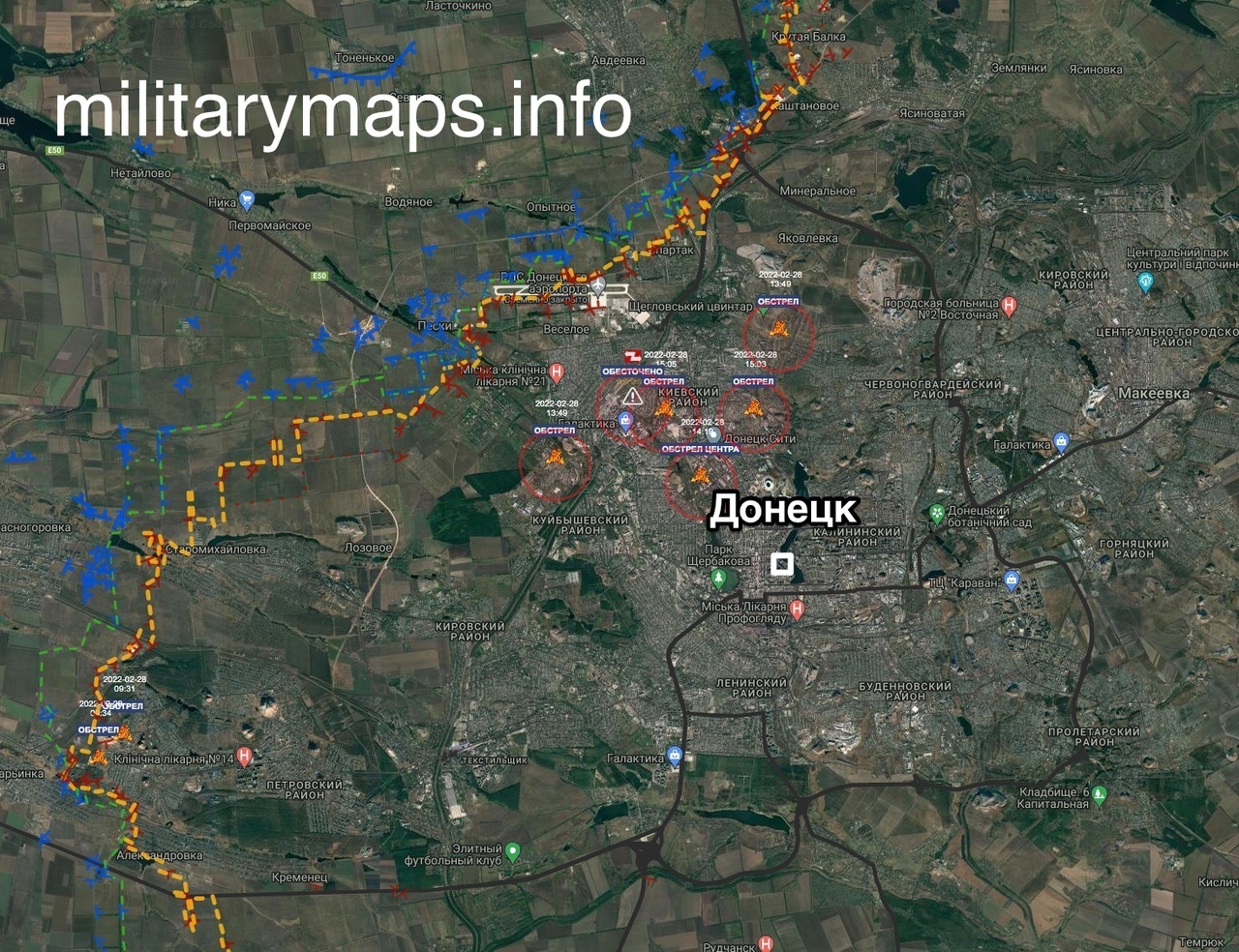 Милитари мапс карта боев на донбассе