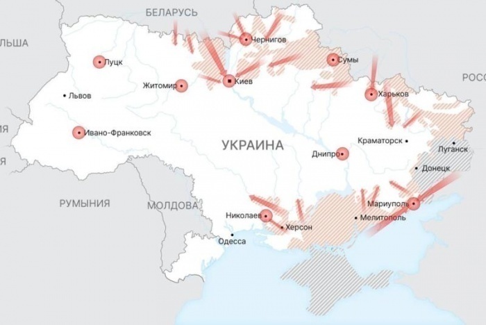 Карта боевых действий на Украине 14 марта 2022. 4-й раунд переговоров России и Украины. Спецоперация на Украине и на Донбассе последние новости