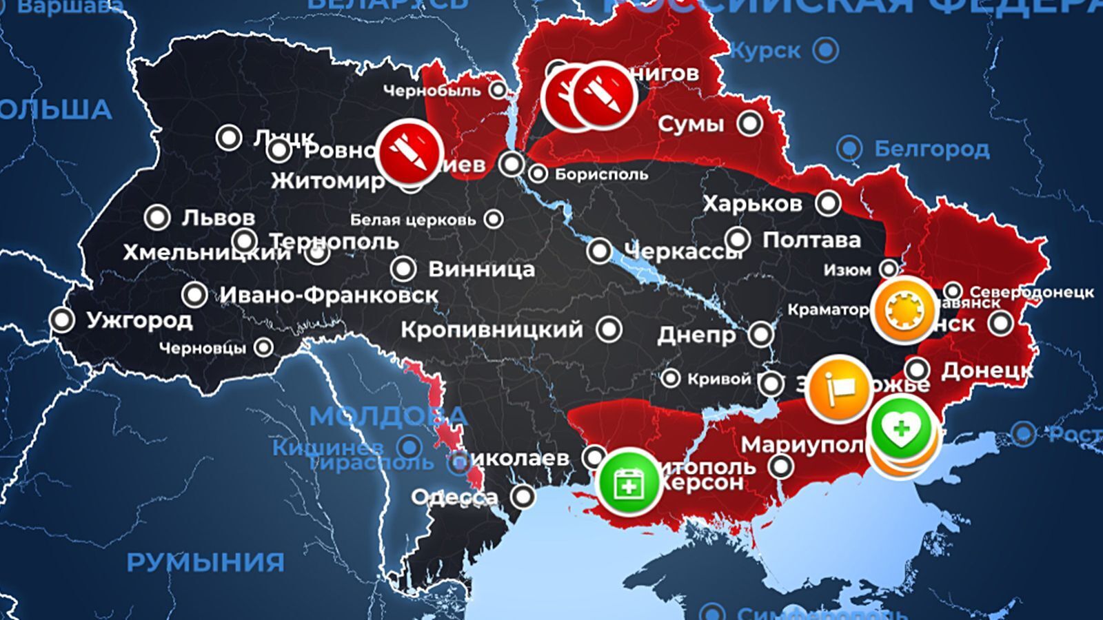 Карта украины подконтрольная россии