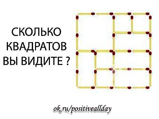 Ответ на сколько квадратов вы видите на картинке