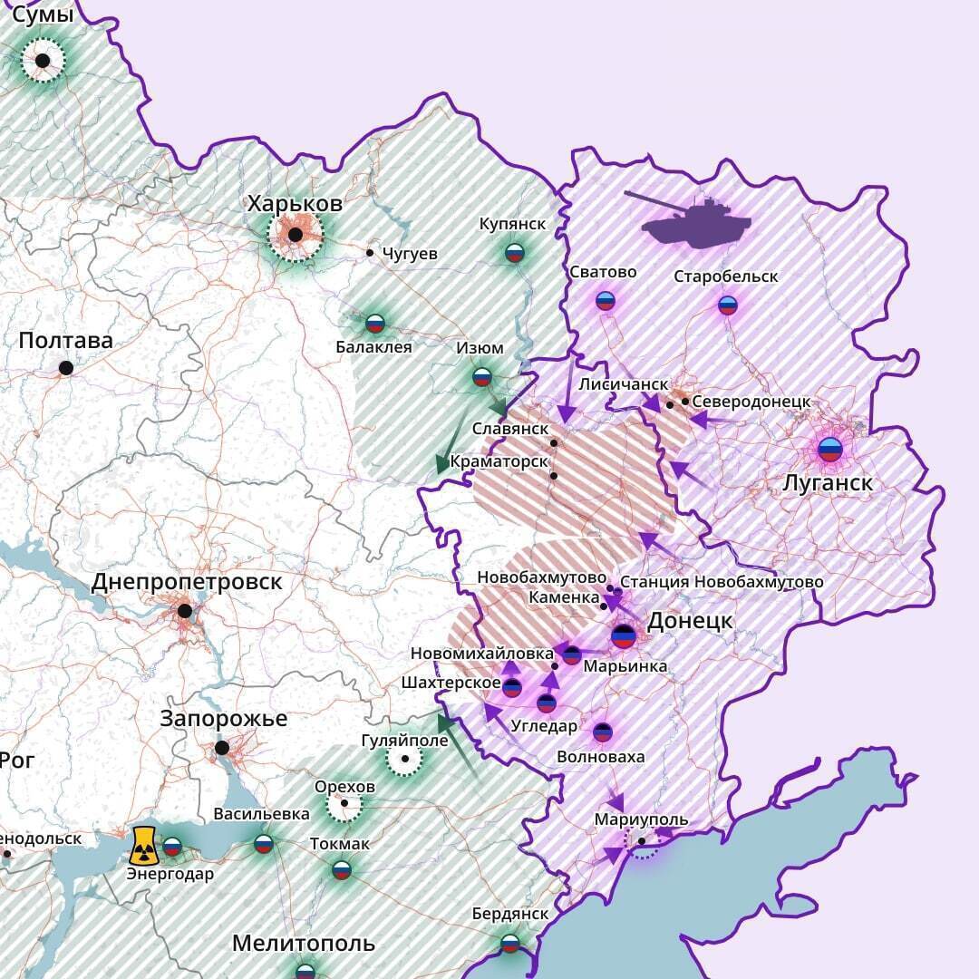 Военная карта украина 2022