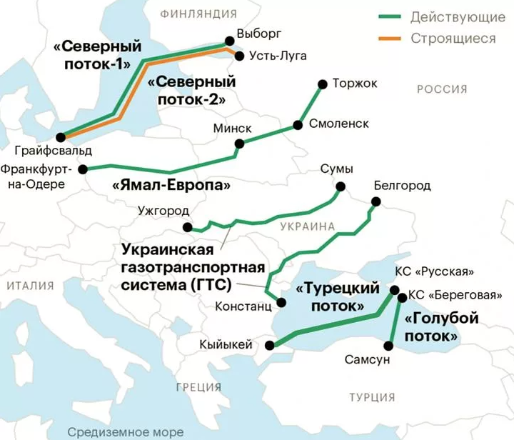 Карта трубопроводов на украине