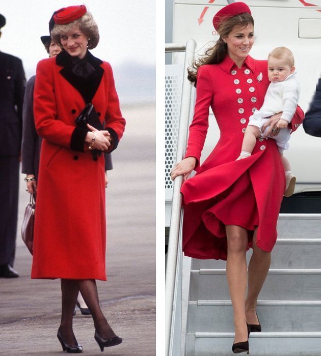 Несколько случаев, когда герцогиня Кембриджская повторила образы принцессы Дианы