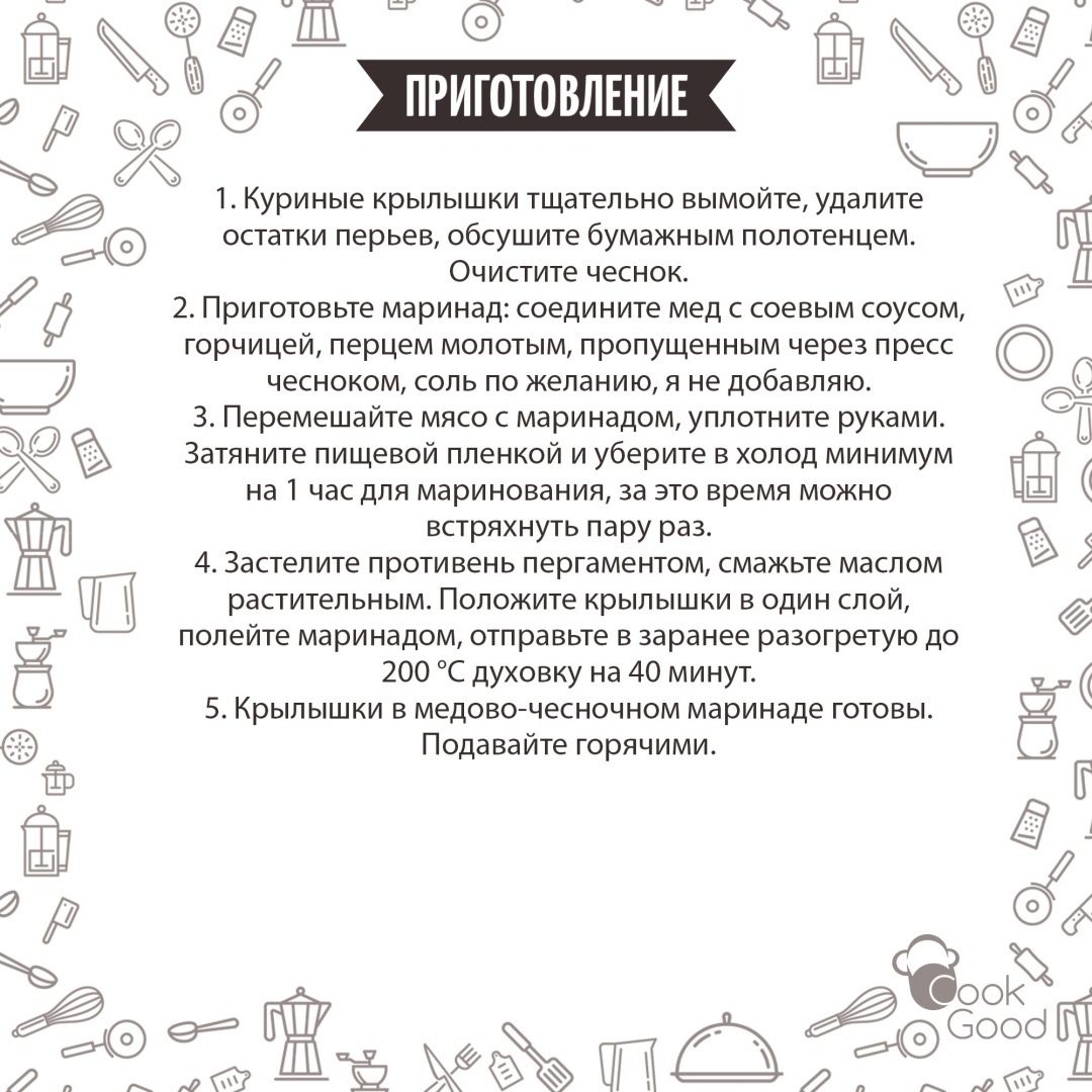 Аппетитные крылышки в медово-чесночном маринаде за 30 минут