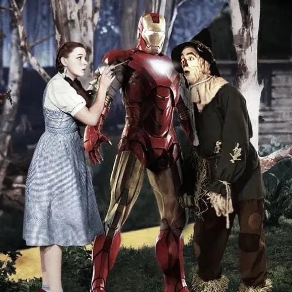 Художник объединяет на одном кадре персонажей из разных фильмов и мультиков