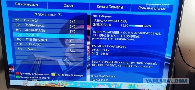 Утро 9 мая отметилось изменением EPG (электронный ТВ гид) на многих ТВ каналах
