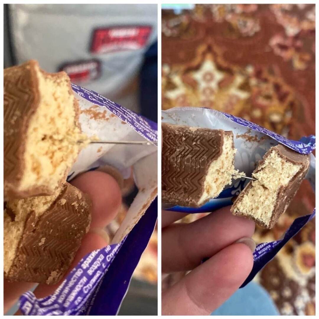 Конфеты с иглами