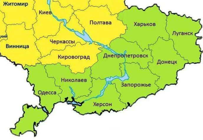 Юг украина карта