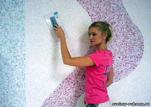 Жидкие обои как наносить