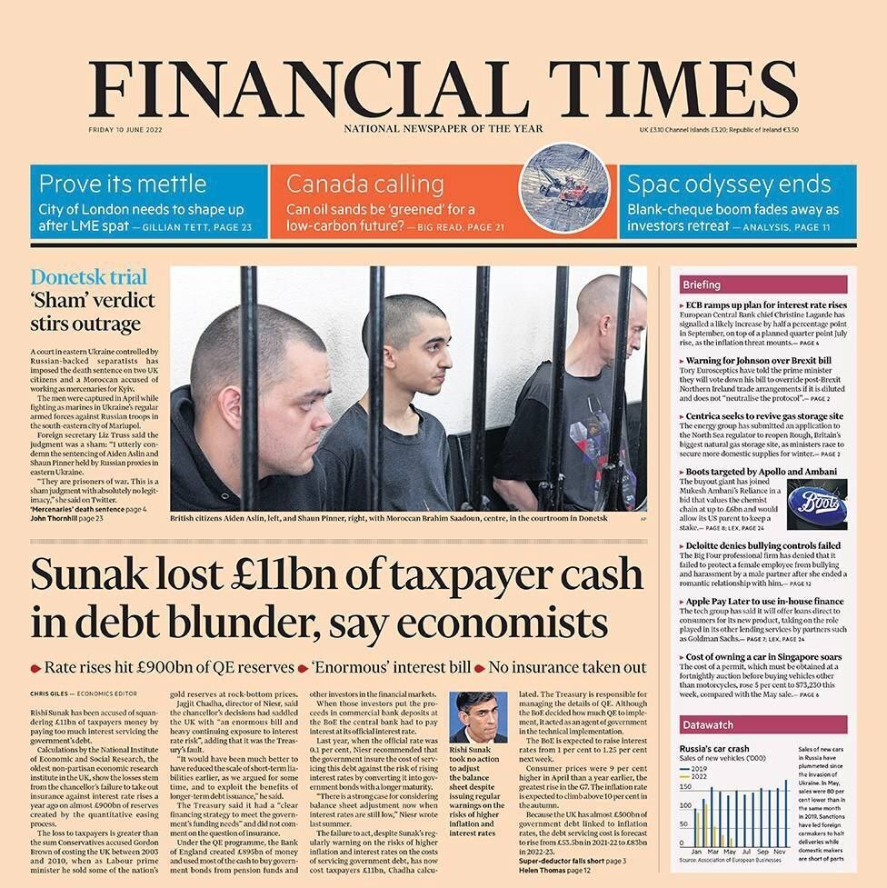 Все британские газеты пишут сегодня об одном - о смертном приговоре для иностранных наёмников в ДНР.