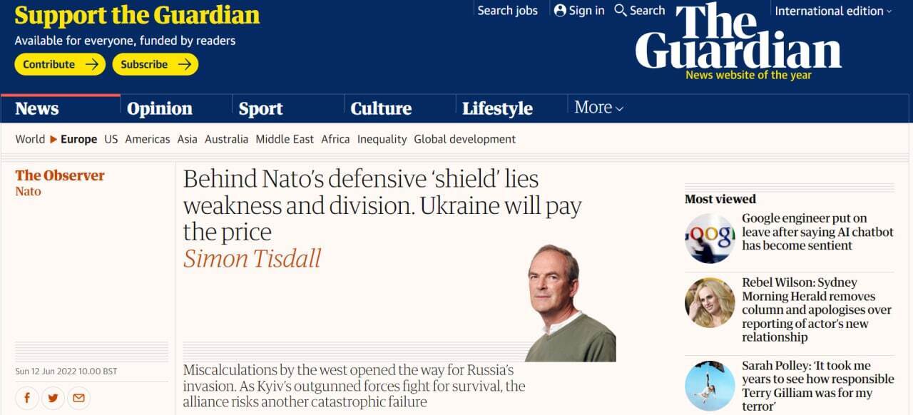 За «щитом» НАТО скрываются слабость и раскол — The Guardian