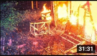 Сожгли дом(избу/заимку) в лесу. Что делать?