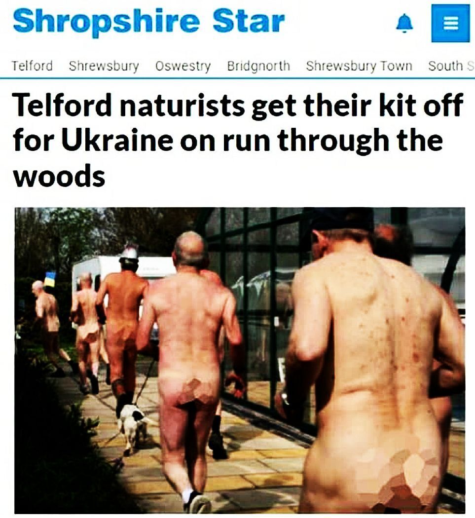 Запад наносит страшный удар: английские нудисты провели голозадый забег в поддержку Украины. Что теперь делать России?