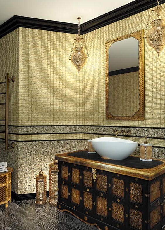 Облицовка ванной при помощи мозаики