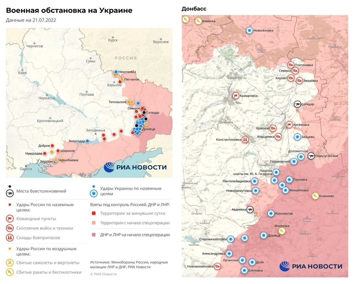 Карта бойових дій на сході україни