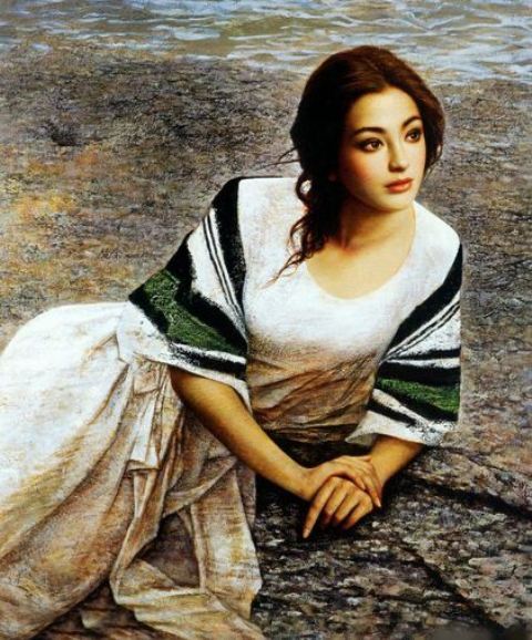 Утончённость и изящество восточных красавиц китайского художника Гуаня Дзедзю.