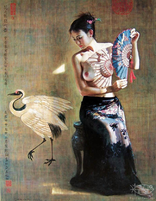 Утончённость и изящество восточных красавиц китайского художника Гуаня Дзедзю.