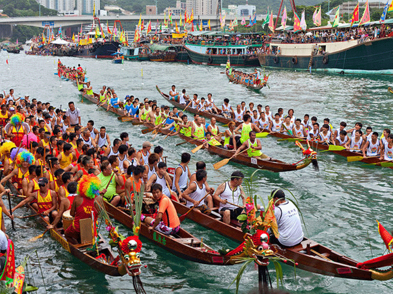 Гонки на лодках-драконах -фестиваль в Гонконге