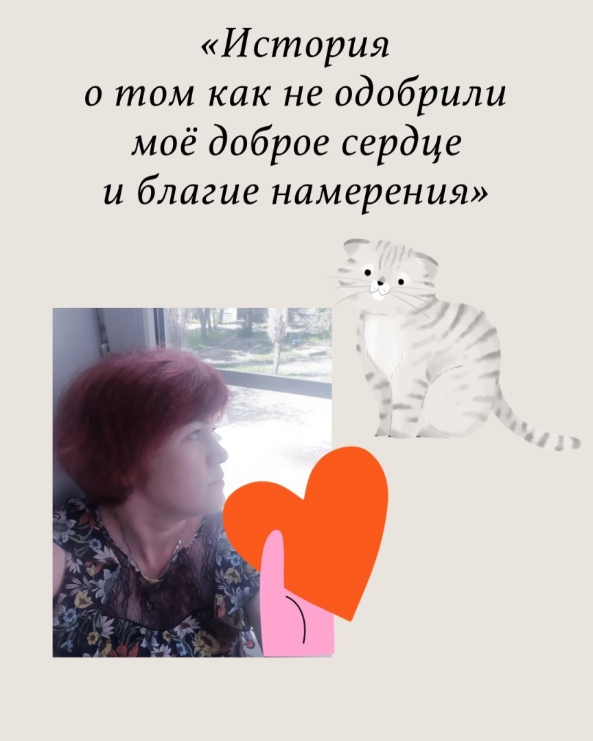 История о том, как не одобрили моё доброе сердце и благие намерения