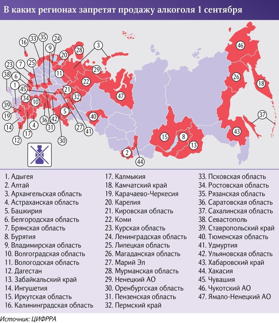 Карта продажи алкоголя