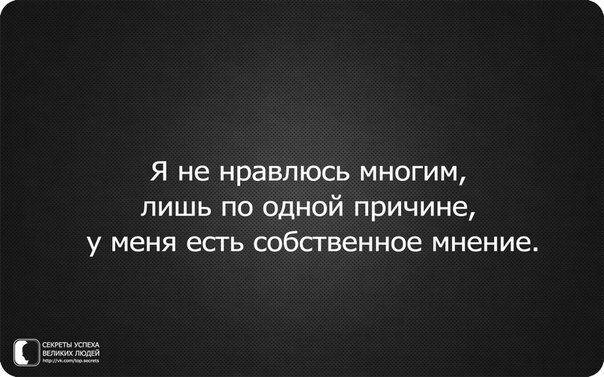 Имея свое мнение ты уже многим не нравишься картинки