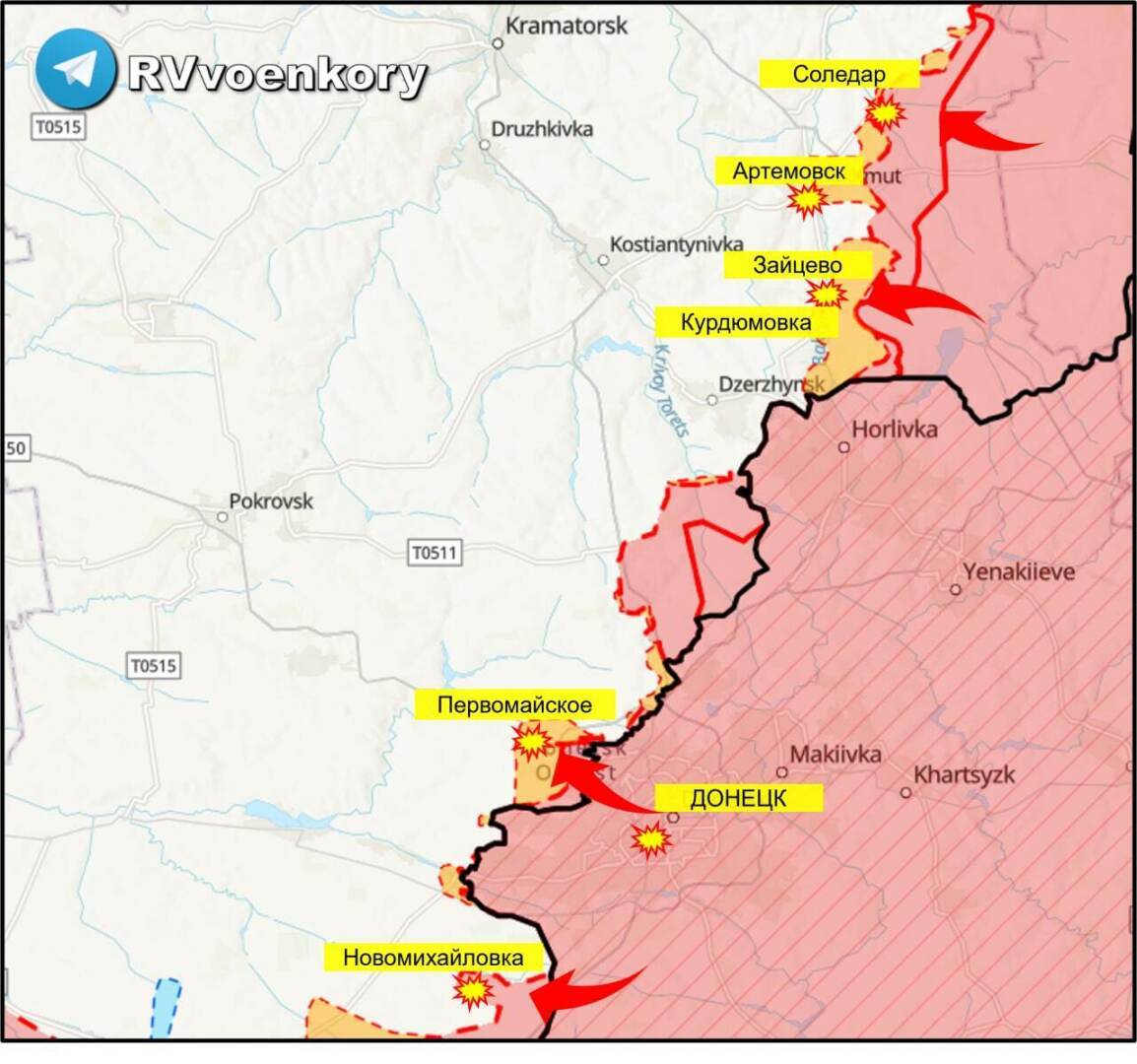 Карта освобожденного донбасса