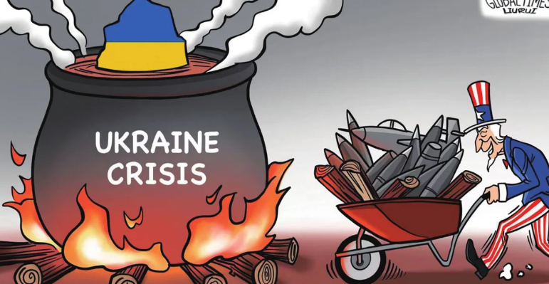 Едкие карикатуры китайцев о ситуации на Украине, о США, Европе и России
