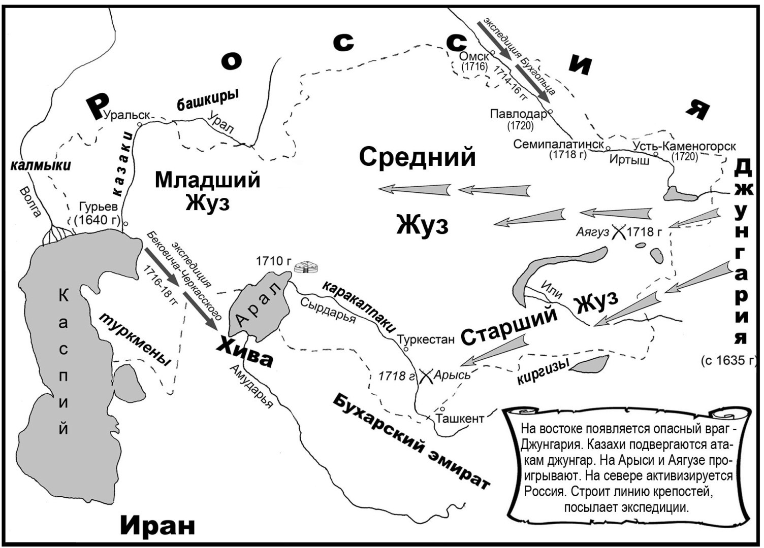 Карта казахстана в 18 веке